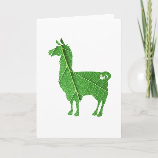 Leaf Llama Greeting Card Kaart (Voorkant)