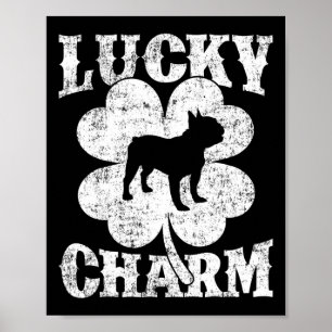 Leaf Lucky Charm Franse Bulldog St Patrick's Day Poster