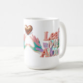 Leaf Me Alone Punny 3D Text Koffiemok (Voorkant rechts)