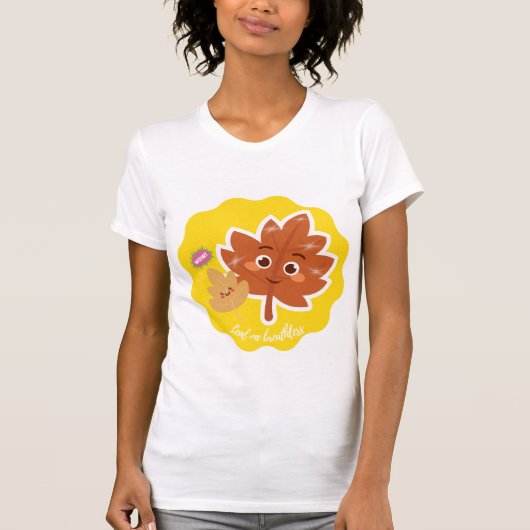 Leaf Me Breathless | Cute Autumn Leaf Pun Sticker T-shirt (Voorkant)