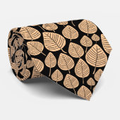 Leaf Pattern 02 - Zand op Black Stropdas (Opgerold)