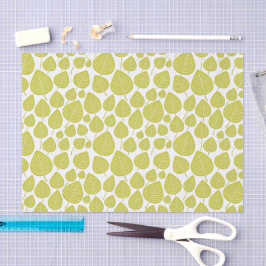 Leaf Pattern - Banana Green Tissuepapier (Craft)