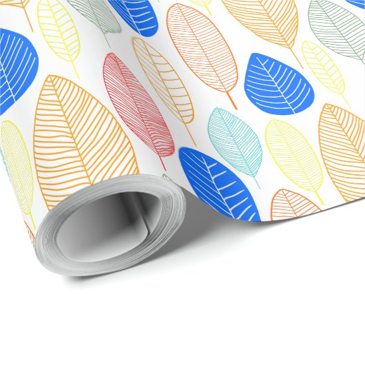 Leaf Pattern - Colors 02 Cadeaupapier (Rol Hoek)