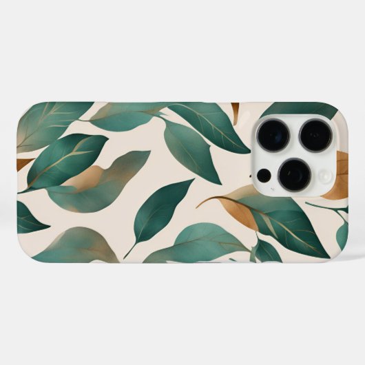 Leaf Pattern iPhone Case (Achterkant (horizontaal))