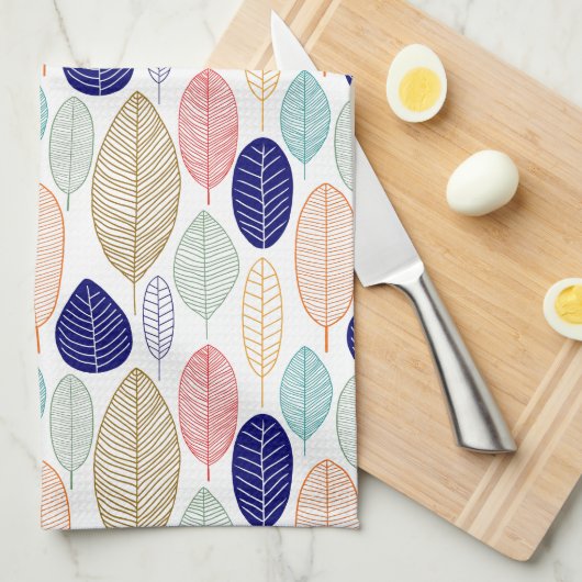 Leaf Pattern - Kleuren Theedoek (Quarter Fold)