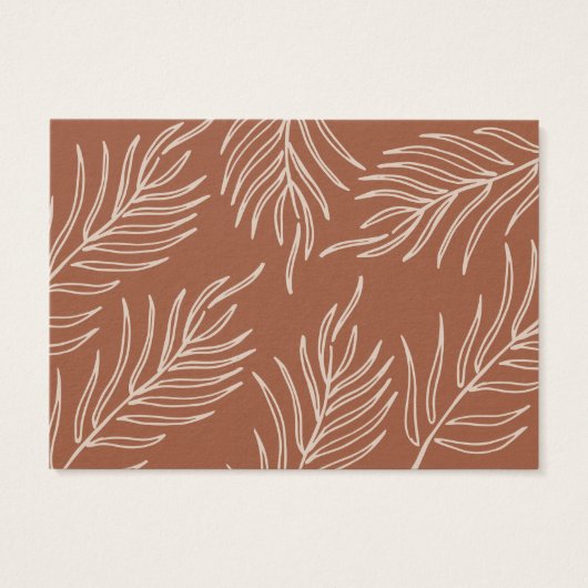 Leaf Pattern Product Jewely Care Hartelijk dank Visitekaartje (Achterkant)