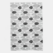 Leaf Pattern - Zwart op wit Theedoek (Verticaal)