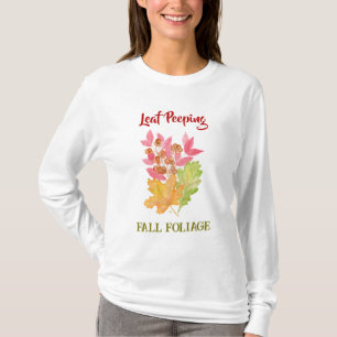 Leaf Peeping Herfst Foliage Herfst Waterverf T-shirt