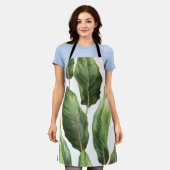 Leaf Print Apron Schort (Gedragen)
