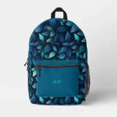 Leaf Print Backpack | Botanical Pattern School Bac Bedrukte Rugzak (Voorkant)