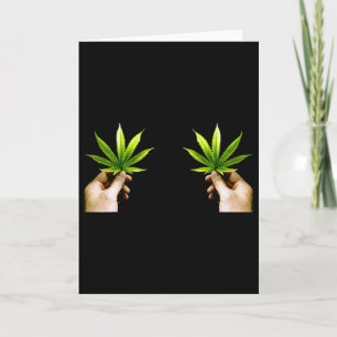 Leaf S Borst Funny Pot Wiet Bladeren Kerstmis Biki Kaart