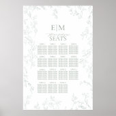 Leaf Sage Green Elegant Monogram Trouwstoelen Poster (Voorkant)