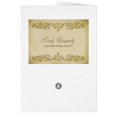  Leaf Scroll Style Wedding Menu in Beige (Achterkant)