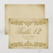 Leaf Scroll Trouwtafel Nummer Briefkaart (Voorkant / Achterkant)