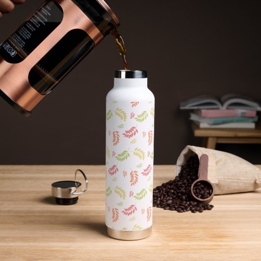 Leaf Seamless Pattern – Botanisch ontwerp Waterfles (Koffie)