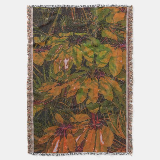 Leaf Shapes Abstract Pattern Throw Blanket Deken (Voorkant Verticaal)