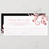 Leaf Swirl Nail Salon Gift Certificate Roze Black (Voorkant / Achterkant)