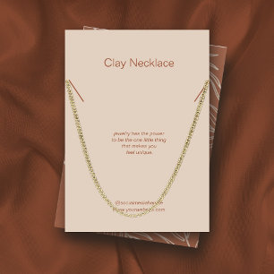 Leaf Terracotta Jewelry Ketting Display Card Visitekaartje