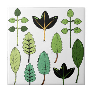 Leaf Variety Ceramic Tile Tegeltje