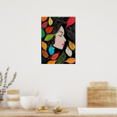 Leaf Woman: Tranquil Essence Poster (Keuken)