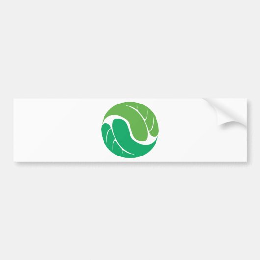 Leaf Yin Yang Bumpersticker (Voorkant)
