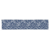 Leafline Spread Navy Wit Korte Tafelloper (Horizontaal)