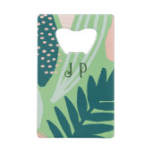 Leafy Art Pattern Green Kredietkaart Flessenopener (Achterkant)
