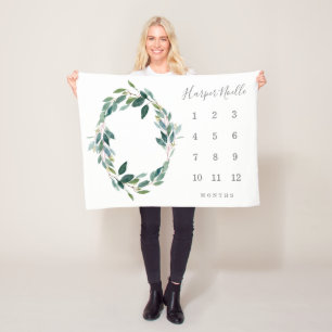 Leafy Baby Milestone Deken