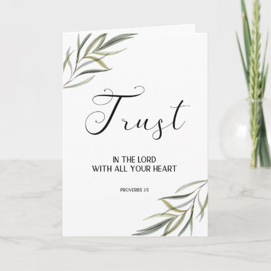 Leafy Bijbel Verse Dank je gevouwen kaart (Voorkant)