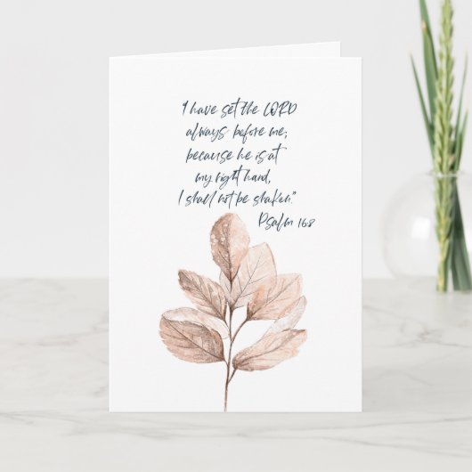 Leafy Bijbel Verse Dank je gevouwen kaart (Voorkant)