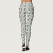 Leafy Boho Botanical Earthy Pattern Monogram Leggings (Achterkant)
