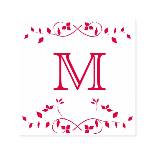 Leafy Border Self-Inking Monogram Stamp Zelfinktende Stempel (Design)