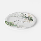 Leafy Botanical Eucalyptus Modern Greenery Branch Papieren Bordje (Gekanteld)