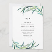 Leafy Botanical Wedding Kaart (Voorkant)