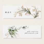Leafy Branch Eucalyptus Elegant Greenery Sage Mini Visitekaartjes (Voorkant /achterkant)