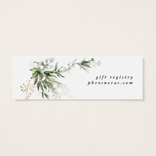 Leafy Branch Eucalyptus Elegant Greenery Sage Mini Visitekaartjes (Achterkant)