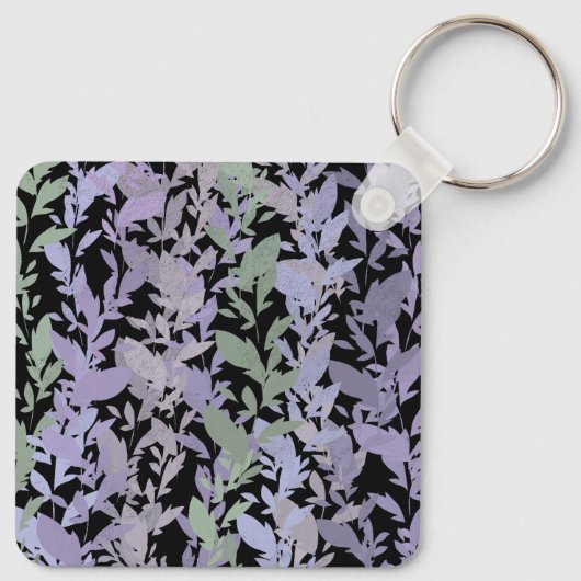 Leafy Creeping Vine Drawing Pattern With Pastels Sleutelhanger (Achterkant)