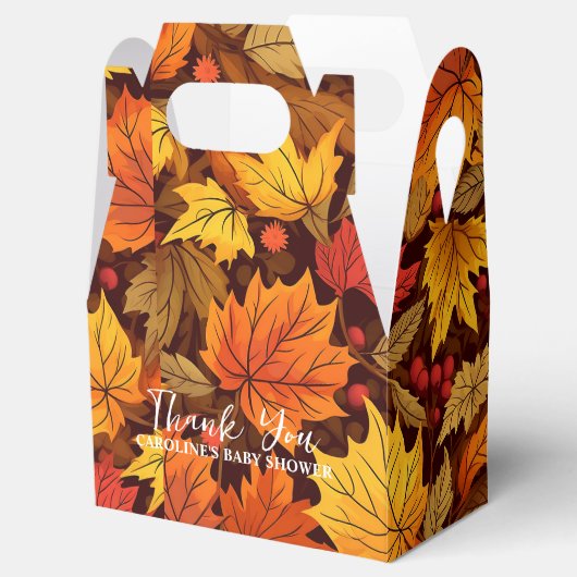 Leafy Delights Herfst Baby shower Invite Bedankdoosjes (Geopend)