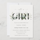 Leafy Fern Succulent is een meisje dat Baby shower Bedankkaart (Voorkant)