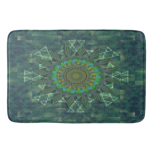 Leafy floral square stick puzzle parameterbepaling badmat (Voorkant)