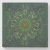 Leafy floral square stick puzzle parameterbepaling stenen onderzetter (Voorkant)