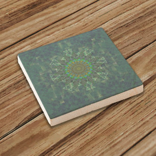 Leafy floral square stick puzzle parameterbepaling stenen onderzetter