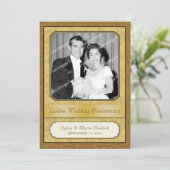 Leafy Golden Damask (50e) Invitation anniversaire (Debout devant)