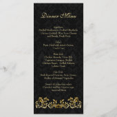 Leafy golden swirls, Black damask Menu (Achterkant)