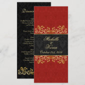 Leafy golden swirls, Menu van de rode zwarte dempe (Voorkant / Achterkant)