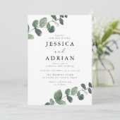 Leafy Green Elegance bruiloft Kaart (Staand voorkant)