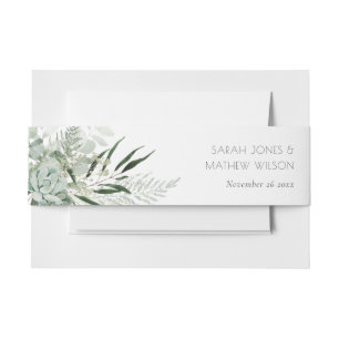 Leafy Green Fern Succulent Lijst Foliage Wedding Uitnodigingen Wikkel