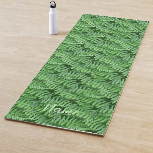 Leafy Green Ferns Natuur Pattern gepersonaliseerd Yogamat (In situ)