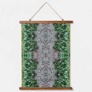 Leafy Green Vine die op de Abstracte boom groeit Hangend Wandkleed