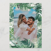 Leafy Greenery Modern Waterverf Foto Save The Date (Achterkant)